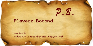 Plavecz Botond névjegykártya